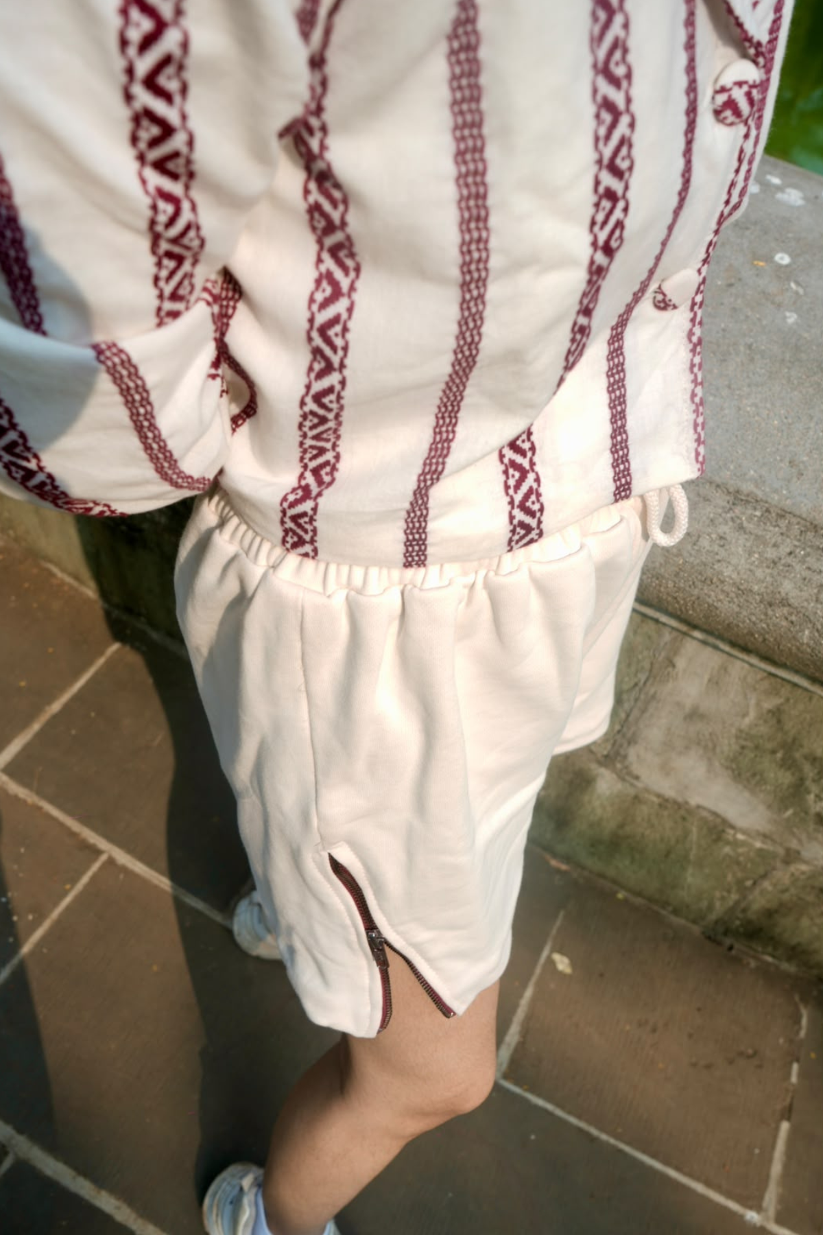 Burgundy x Cream Kingdum Signature Shorts